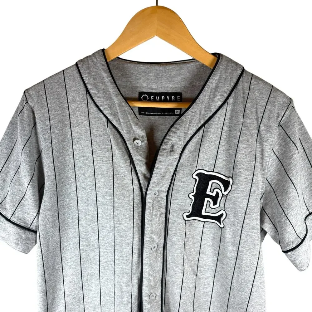 Empyre 2018 Striped Embroidred Baseball Jersey Men’s M - Streetwear Skater Urban - Picture 4 of 14